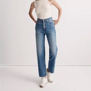 NWT! Madewell Perfect Vintage Straight Jean in Becker Wash: Button-Front 30W